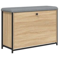 Banc à chaussures tiroir rabattable chêne sonoma 82x32x56 cm 