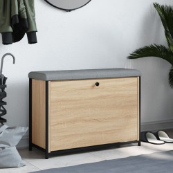 Banc à chaussures tiroir rabattable chêne sonoma 82x32x56 cm 