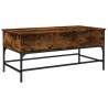 Table basse chêne fumé 100x50x45 cm bois d'ingénierie et métal 