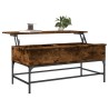 Table basse chêne fumé 100x50x45 cm bois d'ingénierie et métal 
