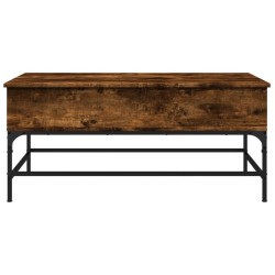 Table basse chêne fumé 100x50x45 cm bois d'ingénierie et métal 