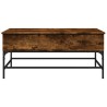 Table basse chêne fumé 100x50x45 cm bois d'ingénierie et métal 