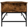 Table basse chêne fumé 100x50x45 cm bois d'ingénierie et métal 