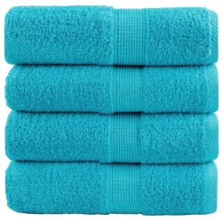 Serviettes de visage de qualité sup. SOLUND 4 pcs turquoise 