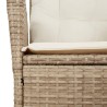 Ensemble à manger de jardin et coussins 3 pcs Beige poly rotin 