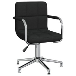 Chaise pivotante de salle à manger Noir Tissu 