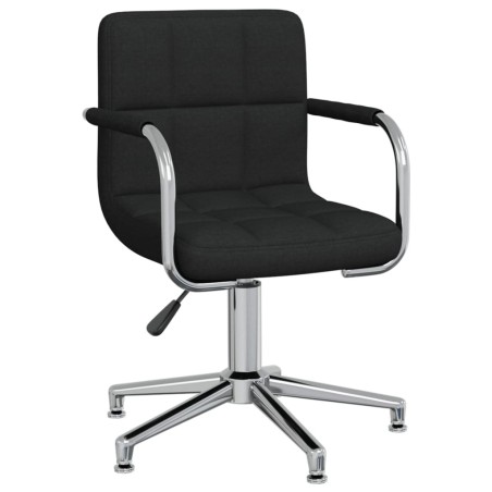 Chaise pivotante de salle à manger Noir Tissu 