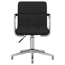 Chaise pivotante de salle à manger Noir Tissu 