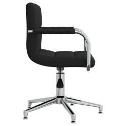 Chaise pivotante de salle à manger Noir Tissu 