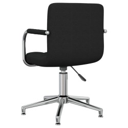 Chaise pivotante de salle à manger Noir Tissu 