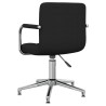 Chaise pivotante de salle à manger Noir Tissu 