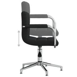 Chaise pivotante de salle à manger Noir Tissu 