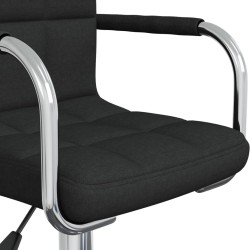 Chaise pivotante de salle à manger Noir Tissu 