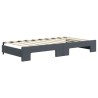 Lit de jour avec gigogne et matelas gris foncé 90x190cm velours 