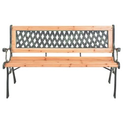 Banc de jardin 116 cm Fonte et bois massif de sapin 