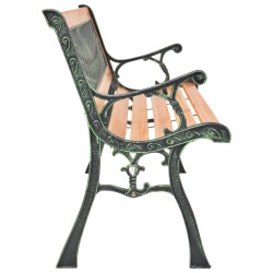 Banc de jardin 116 cm Fonte et bois massif de sapin 