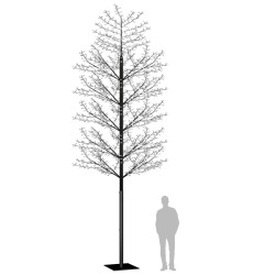 Sapin de Noël 2000 LED blanc froid Cerisier en fleurs 500 cm 