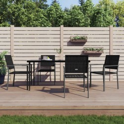 Ensemble à manger de jardin 5 pcs résine tressée acier 