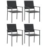 Ensemble à manger de jardin 5 pcs résine tressée acier 