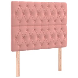 Sommier à lattes de lit avec matelas Rose 90x190 cm Velours 