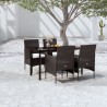 Ensemble à manger de jardin avec coussins 5 pcs Noir 