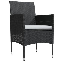 Ensemble à manger de jardin avec coussins 5 pcs Noir 