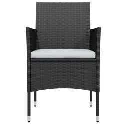 Ensemble à manger de jardin avec coussins 5 pcs Noir 