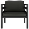 Canapés simples 2 pcs avec coussins Aluminium Anthracite 