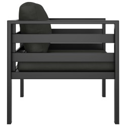 Canapés simples 2 pcs avec coussins Aluminium Anthracite 