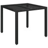 Ensemble de bistro 3 pcs avec coussins noir résine tressée 