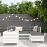 Salon de jardin 5 pcs blanc bois massif de pin 