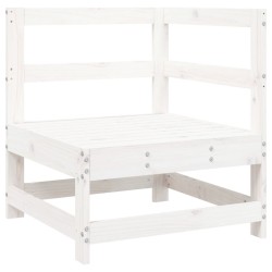 Salon de jardin 5 pcs blanc bois massif de pin 