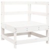 Salon de jardin 5 pcs blanc bois massif de pin 