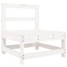 Salon de jardin 5 pcs blanc bois massif de pin 