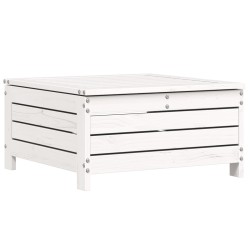 Salon de jardin 5 pcs blanc bois massif de pin 