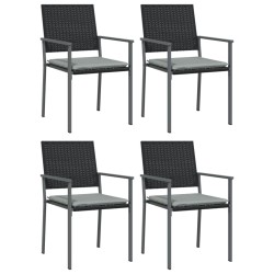 Ensemble à manger de jardin 5 pcs coussins résine tressée acier 