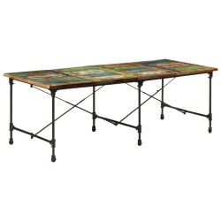 Table à manger 220x90x77 cm bois massif de récupération 