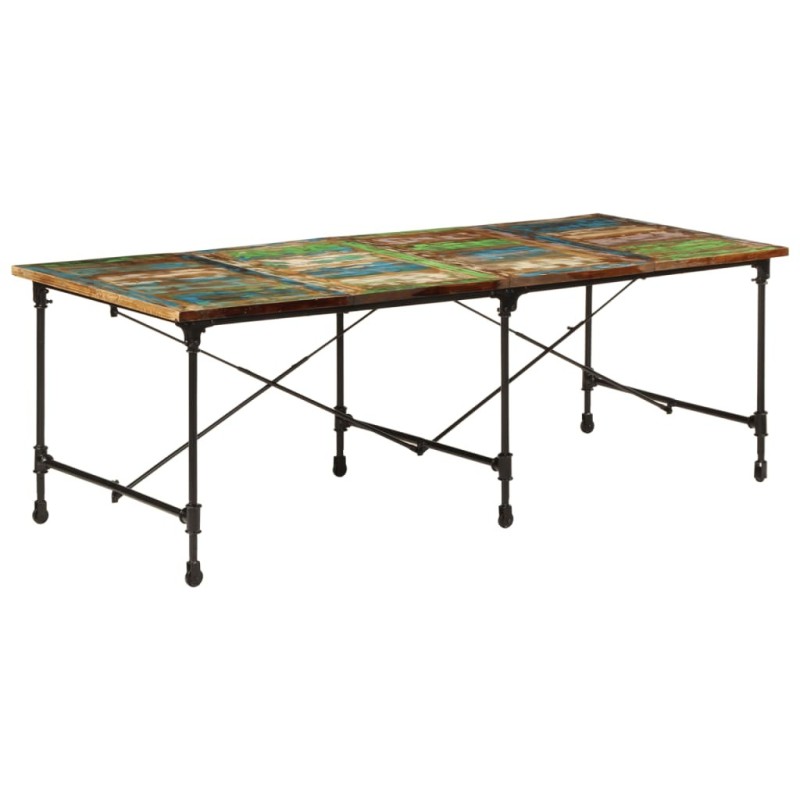 Table à manger 220x90x77 cm bois massif de récupération 