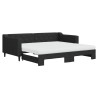 Lit de jour avec gigogne et matelas noir 90x190 cm tissu 
