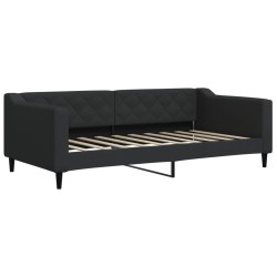 Lit de jour avec gigogne et matelas noir 90x190 cm tissu 