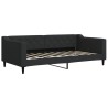 Lit de jour avec gigogne et matelas noir 90x190 cm tissu 