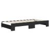 Lit de jour avec gigogne et matelas noir 90x190 cm tissu 