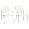 Chaises de jardin lot de 2 Aluminium coulé Blanc 