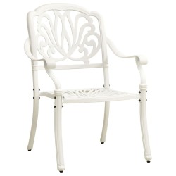 Chaises de jardin lot de 2 Aluminium coulé Blanc 