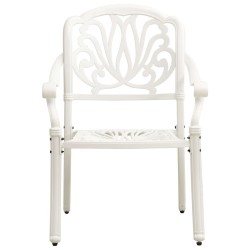 Chaises de jardin lot de 2 Aluminium coulé Blanc 