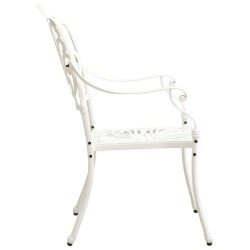 Chaises de jardin lot de 2 Aluminium coulé Blanc 