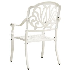 Chaises de jardin lot de 2 Aluminium coulé Blanc 