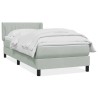 Sommier à lattes de lit et matelas gris clair 80x210 cm velours 