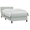 Sommier à lattes de lit et matelas gris clair 80x210 cm velours 