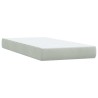 Sommier à lattes de lit et matelas gris clair 80x210 cm velours 